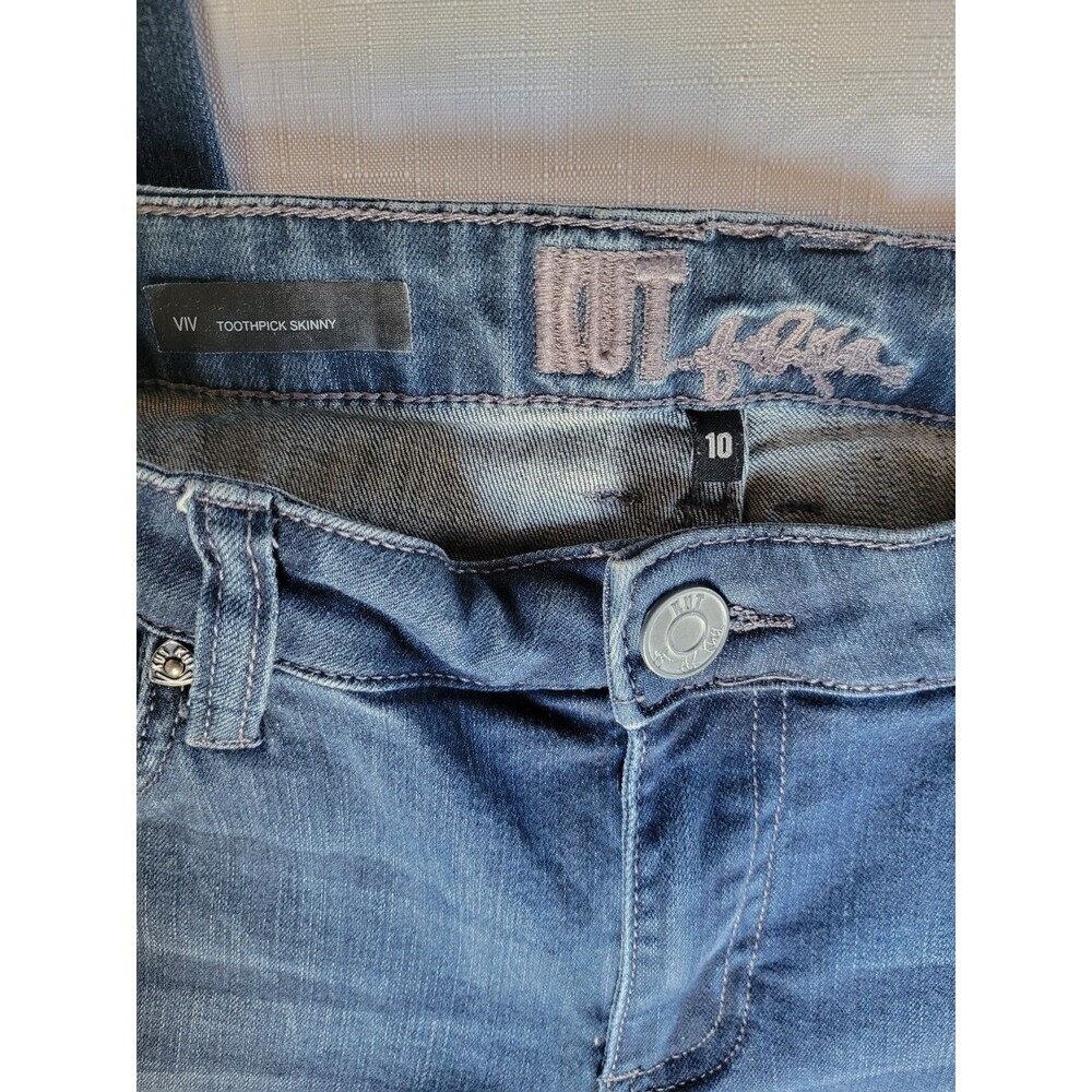 Kut From The Kloth Jeans VIV Toothpick Skinny Medium Wash Blue Sz Women's 10 - Picture 4 of 9